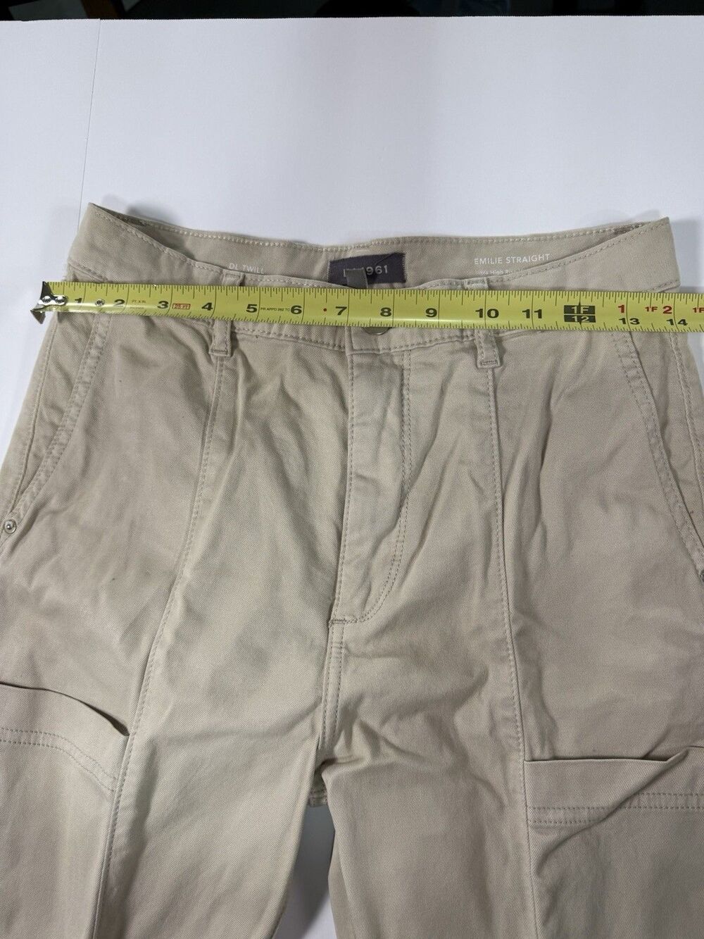 DL1961 Emilie Straight Ultra High Rise Vintage Jeans Champagne Size 25 - Picture 5 of 16
